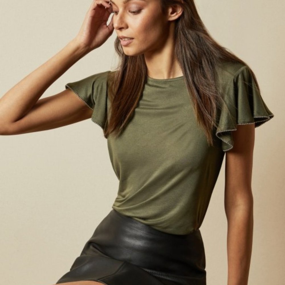 TED BAKER Ayleez Frill Sleeve Detail Top
